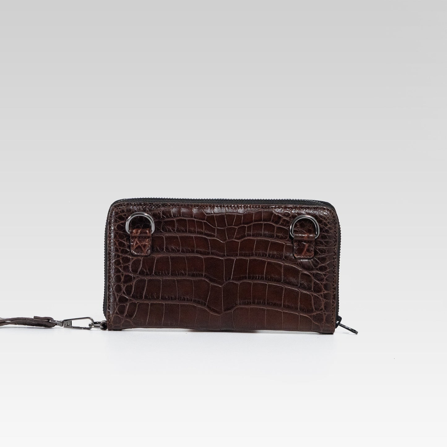 Cartera/Neceser Large Walker 1C cocodrilo genuino cafe caoba