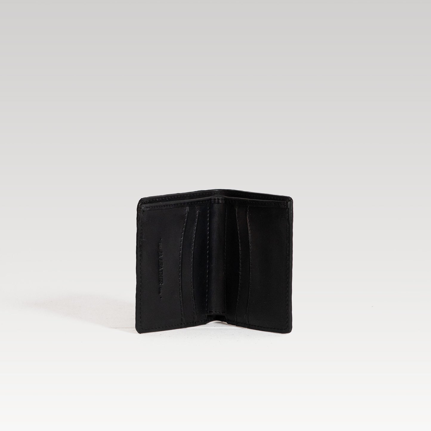 Bifold Piel cuello de toro negro