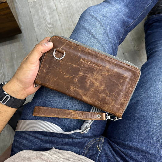 Cartera/Neceser Large Walker café miel pull up