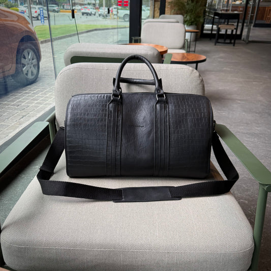 Travel Bag b002 negra/cocodrilo grab