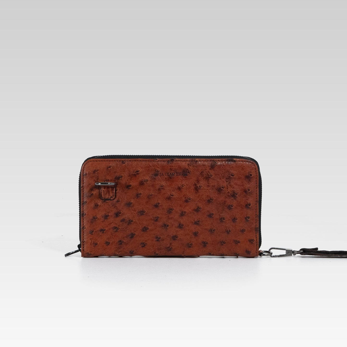 Cartera/Neceser Large Walker 1C avestruz genuina coñac