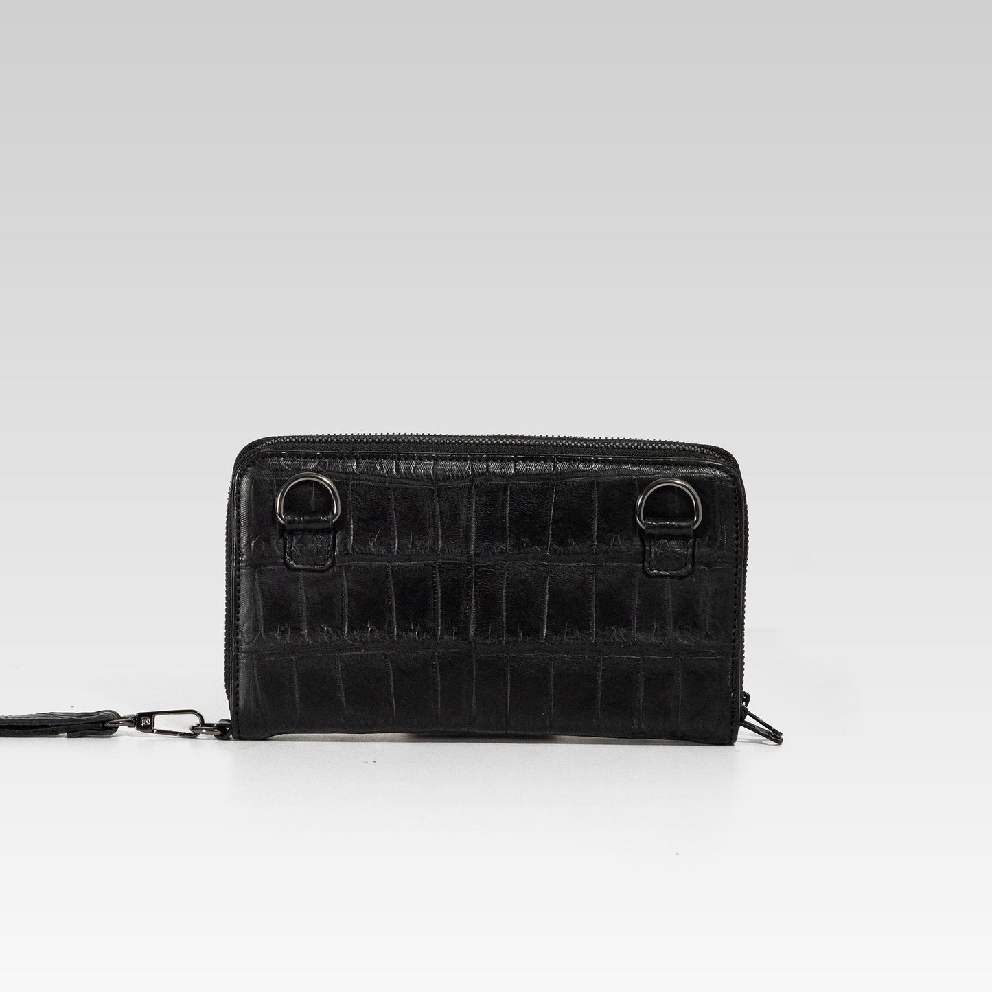 Cartera/Neceser Large Walker 1C cocodrilo genuino negro