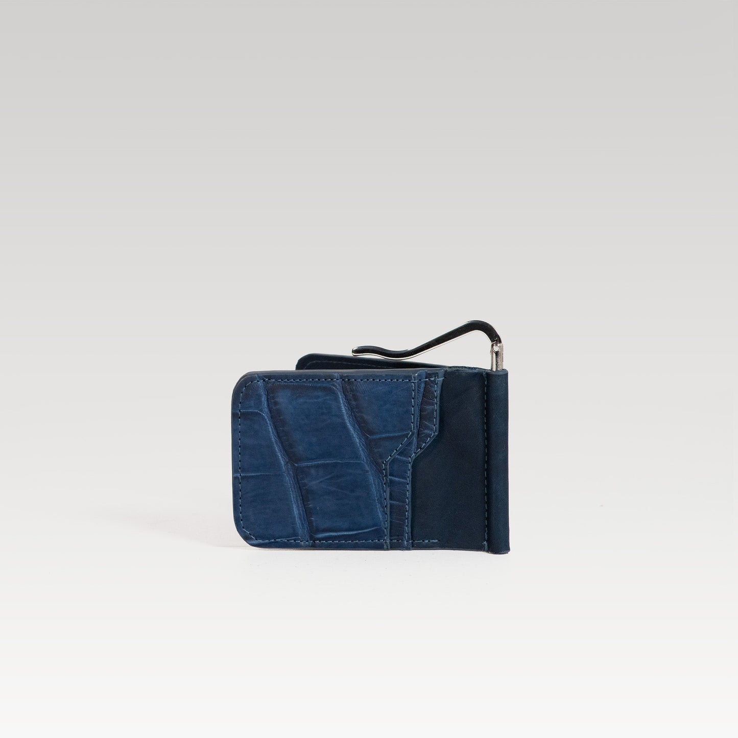 Tarjetero Cocodrilo Genuino blue.