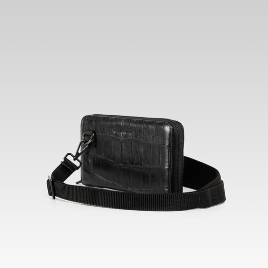 Cartera/Neceser Large Walker 1C cocodrilo genuino negro