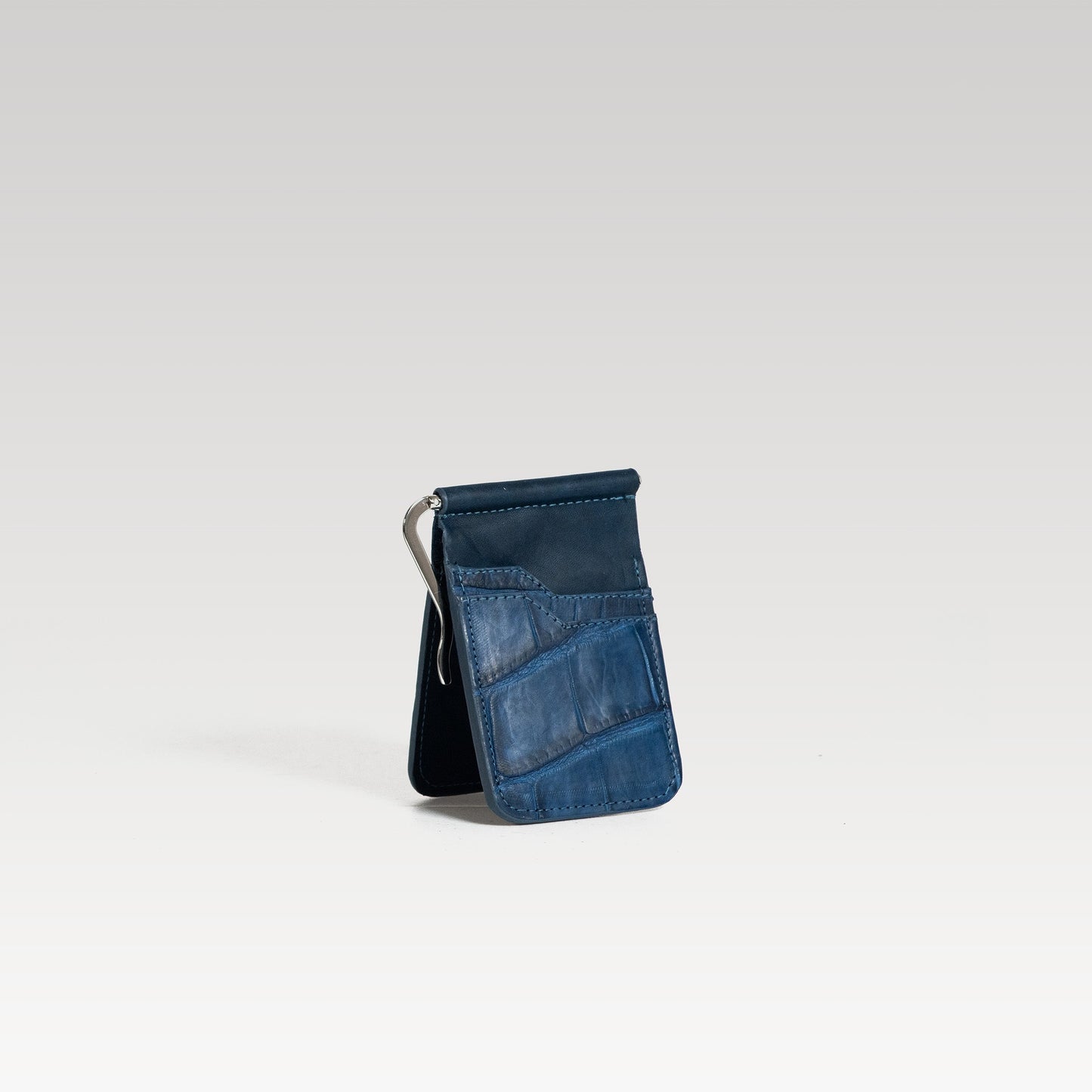 Tarjetero Cocodrilo Genuino blue.
