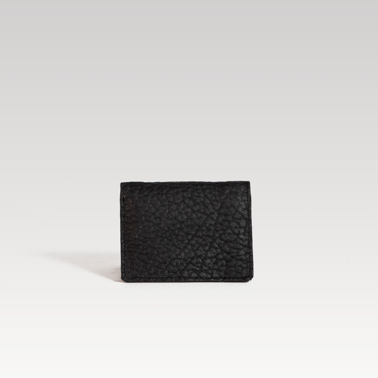 Bifold Piel cuello de toro negro