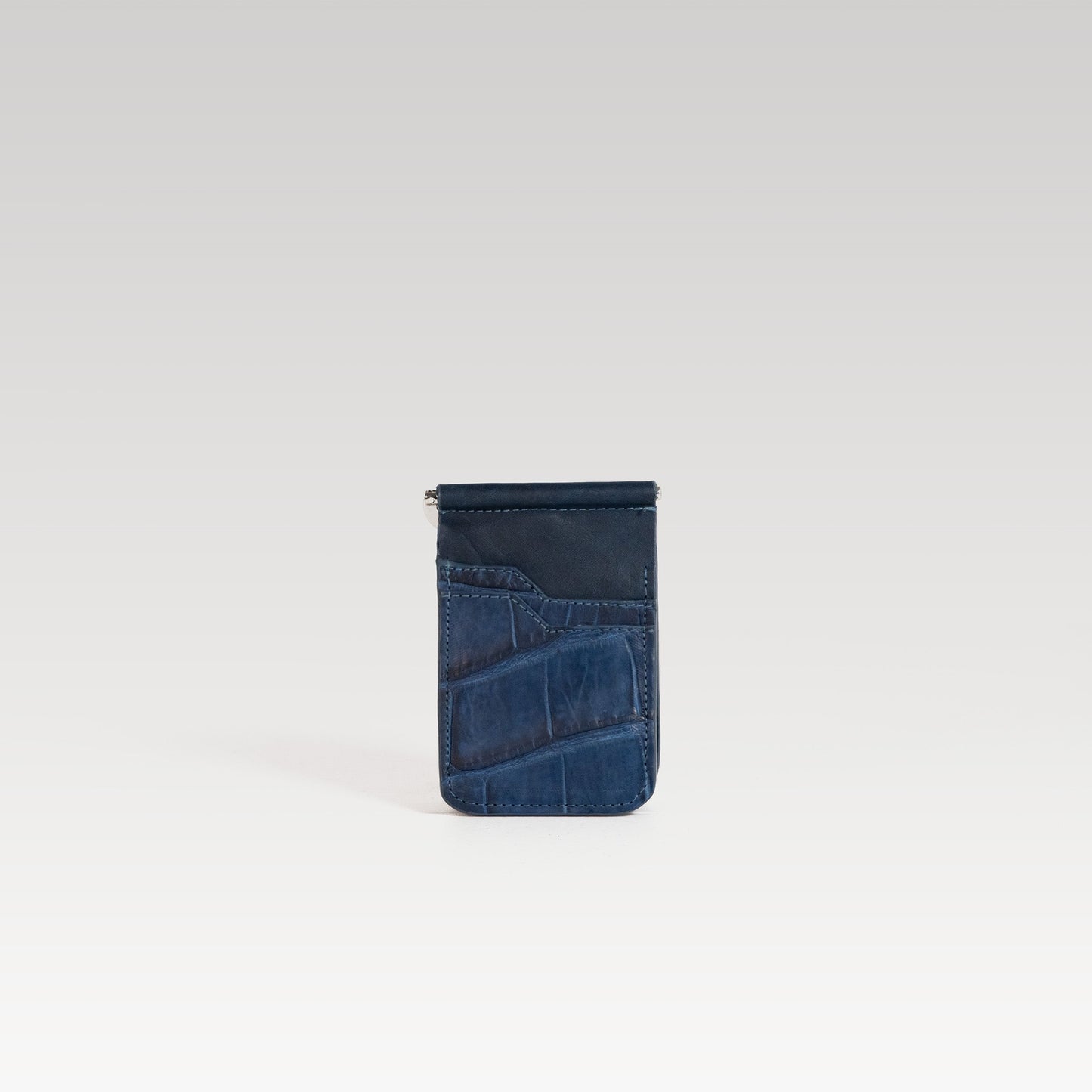 Tarjetero Cocodrilo Genuino blue.