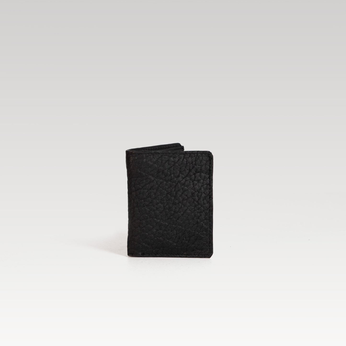 Bifold Piel cuello de toro negro