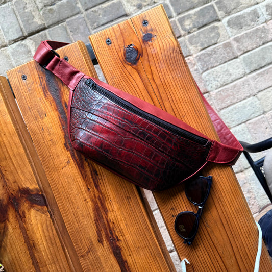 Bandolera Fernando 2 American Alligator Rojo