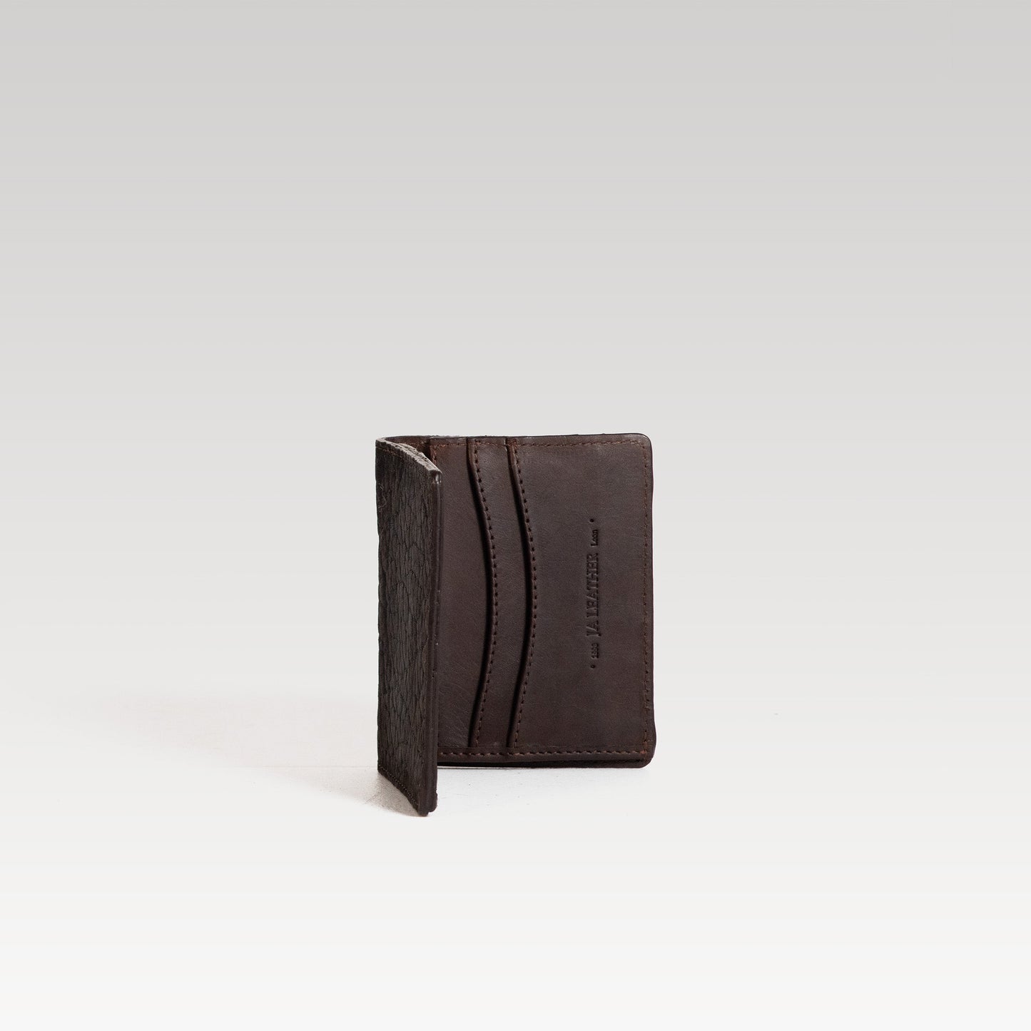 Bifold Piel cuello de toro Cafe