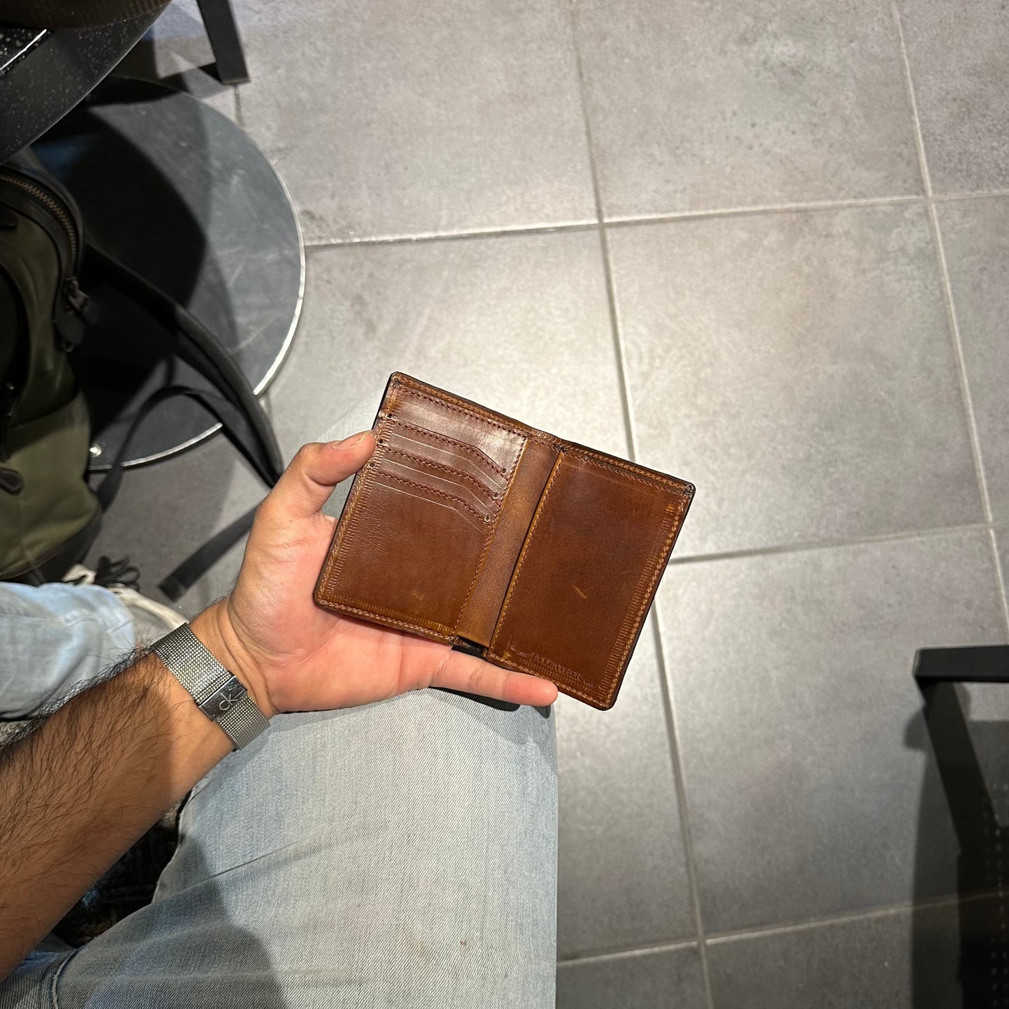 Caramell brown crocodile engraved bifold
